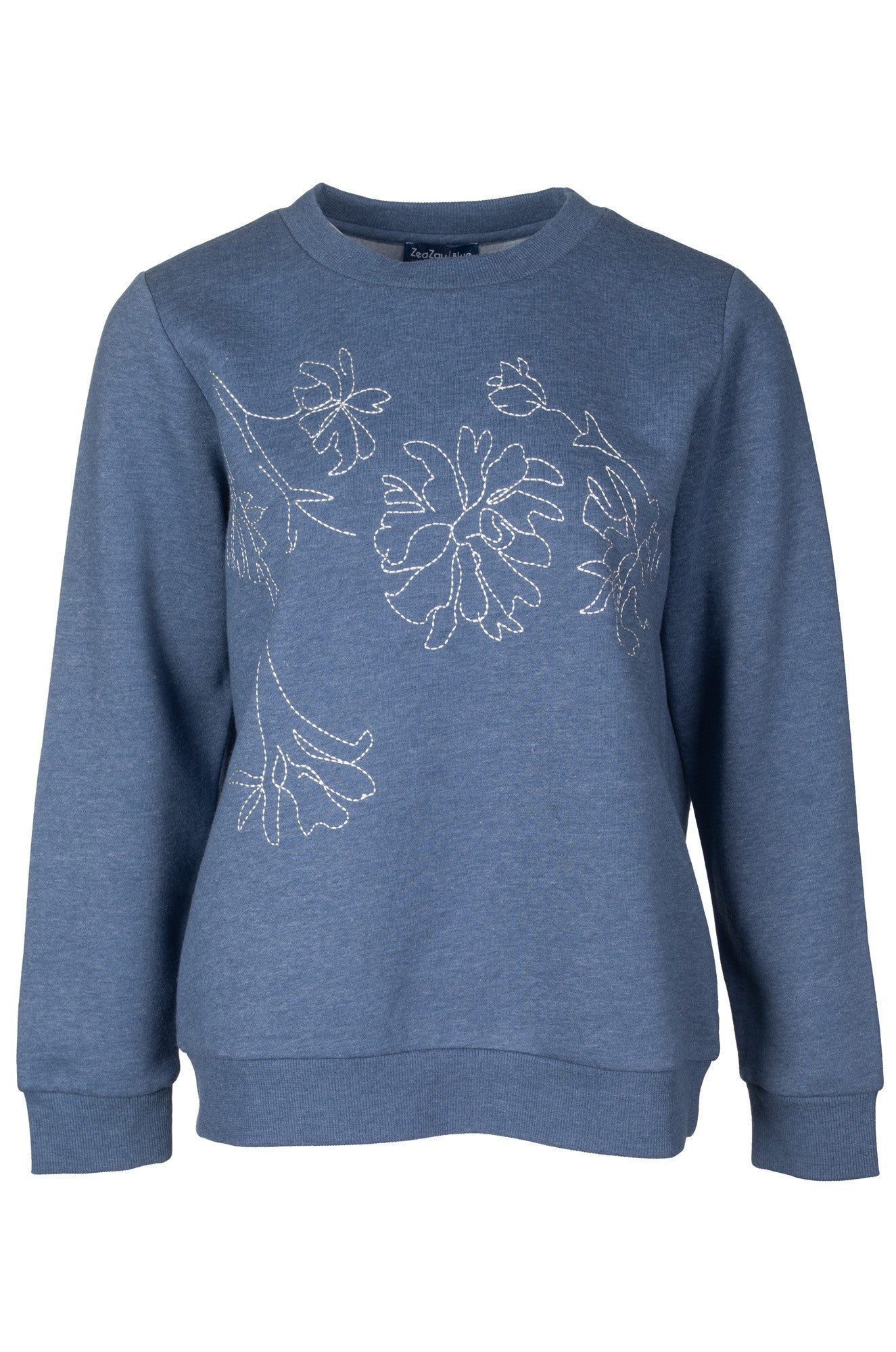 3395B1|INDGO/IVORY EMBROIDERY