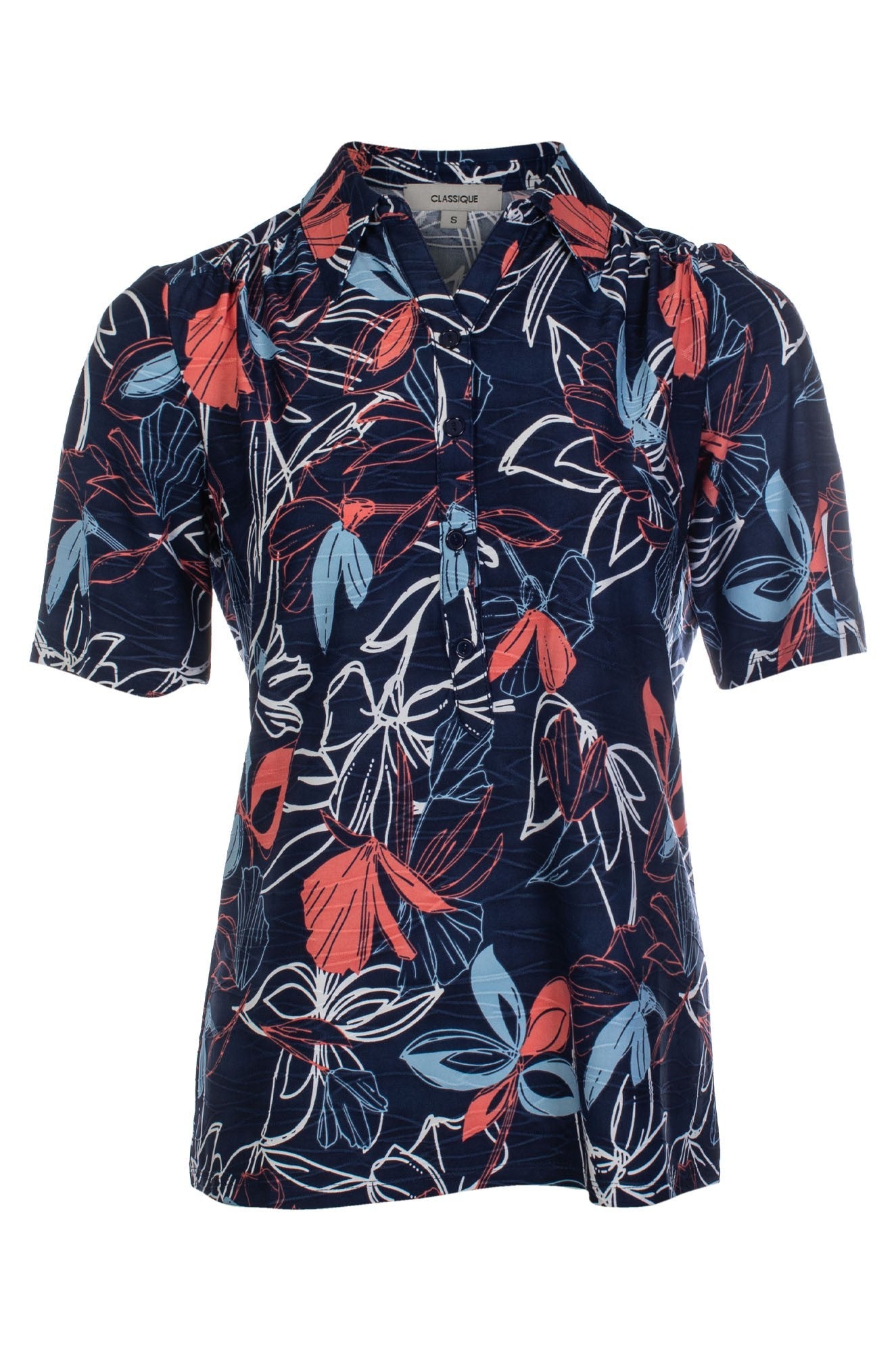 9122C1|NAVY CORAL PETALS