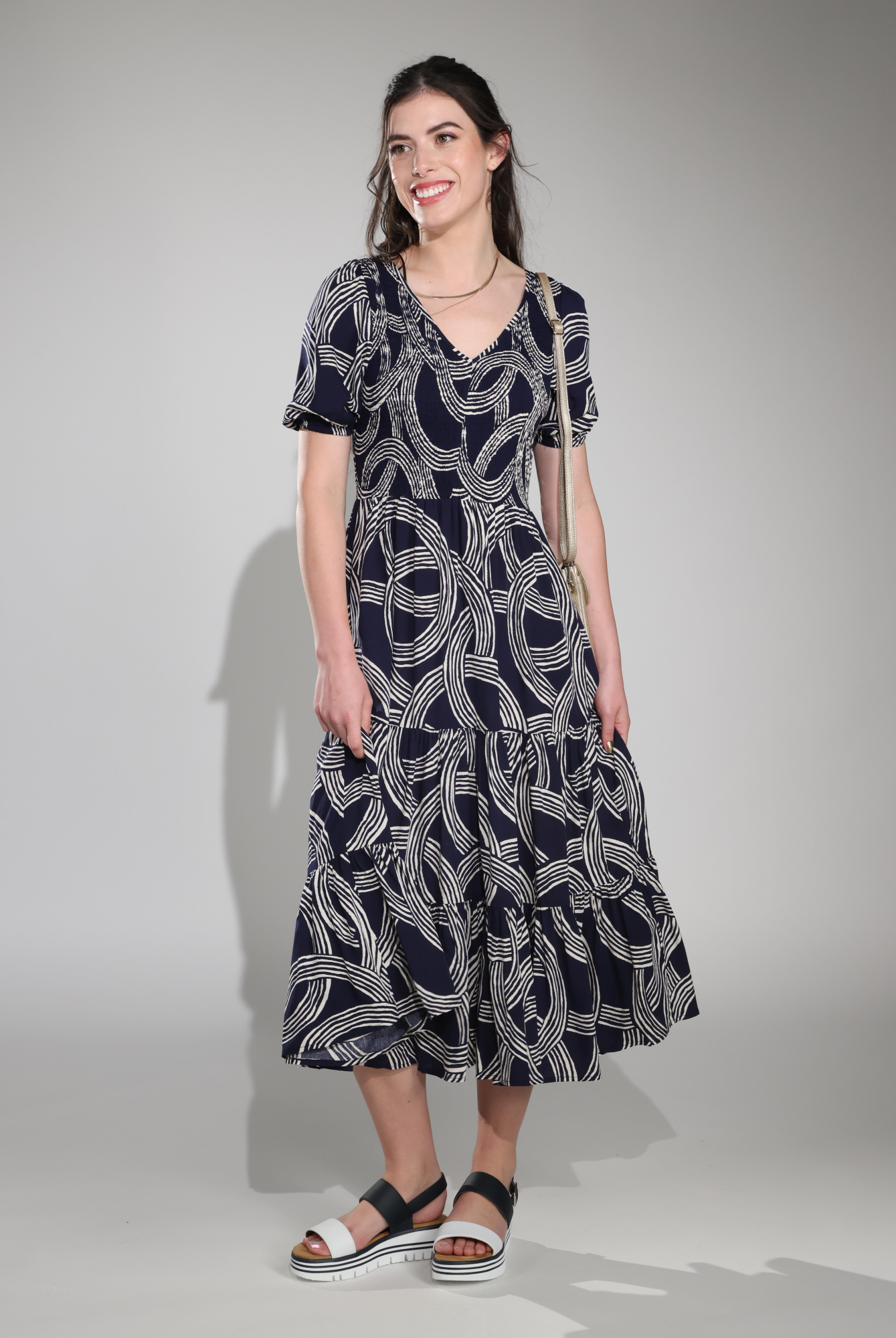 3354C1|NAVY IVORY CIRCLES