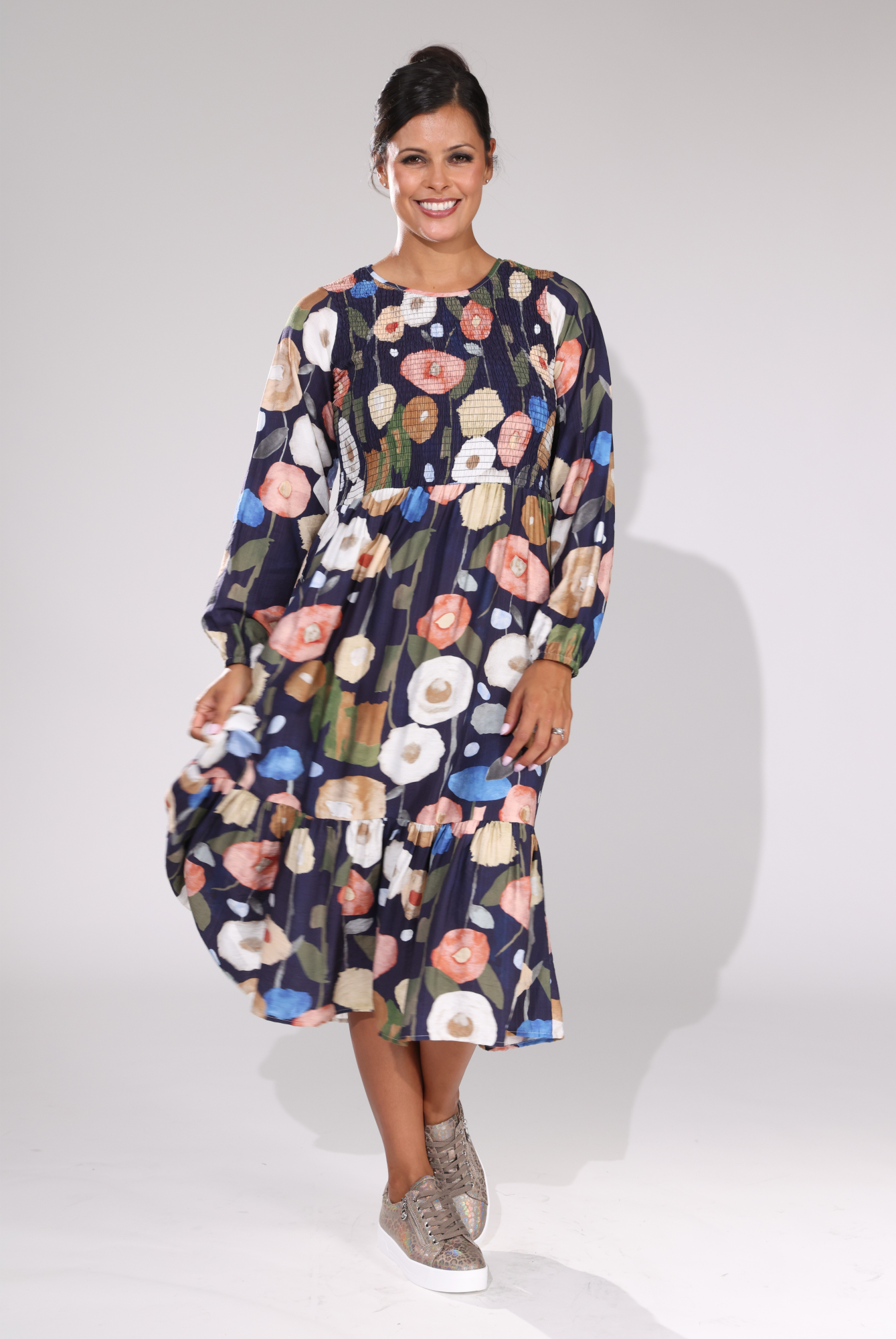 7665D1|NAVY MULTI POPPY