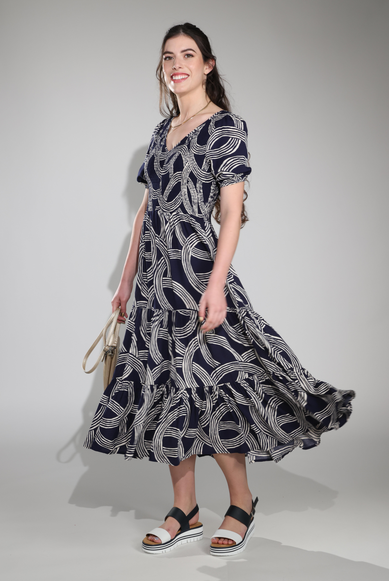 3354C1|NAVY IVORY CIRCLES