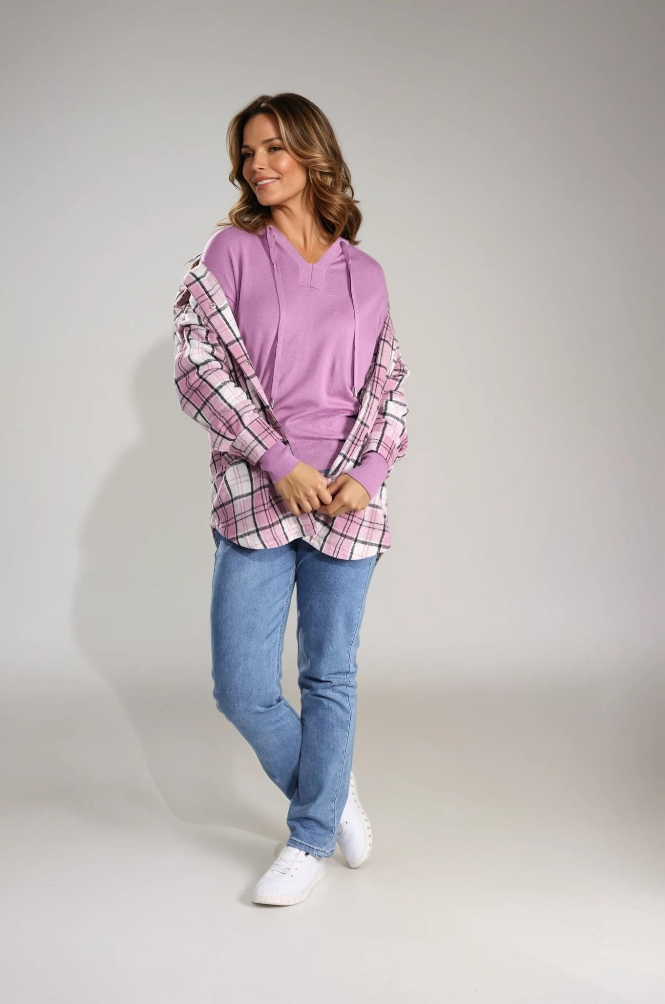 6033B1|PINK IVORY CHECK