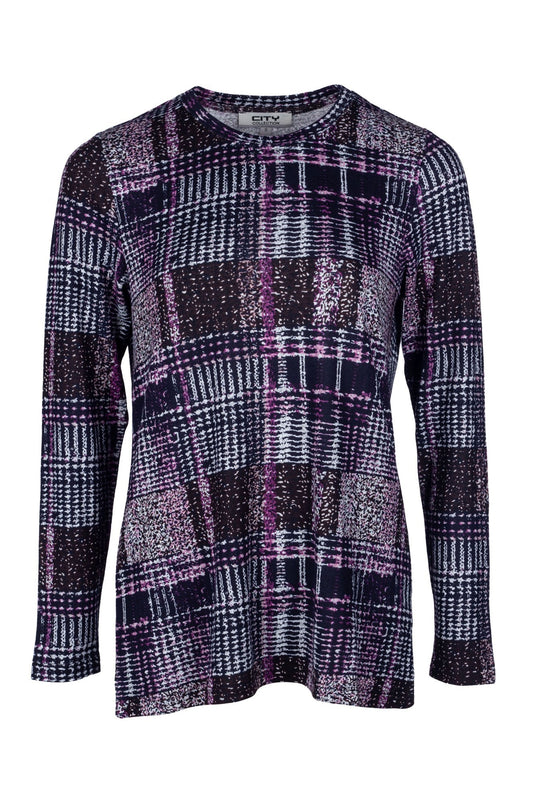 7912B1|NAVY PURPLE CHECK