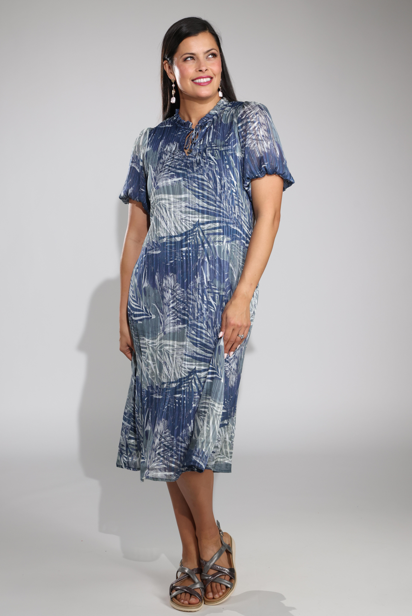 8575C1|INDIGO OLIVE PALM