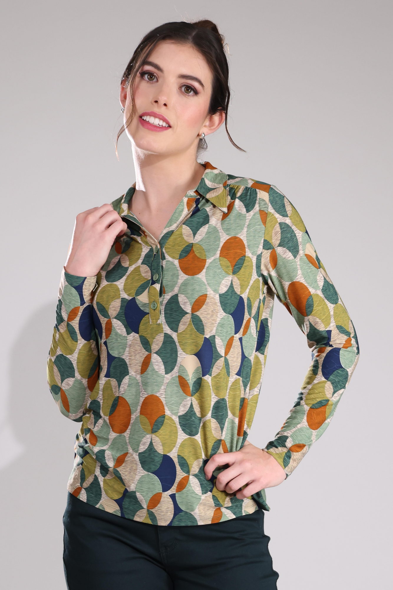 7405B1|OLIVE NAVY CIRCLE