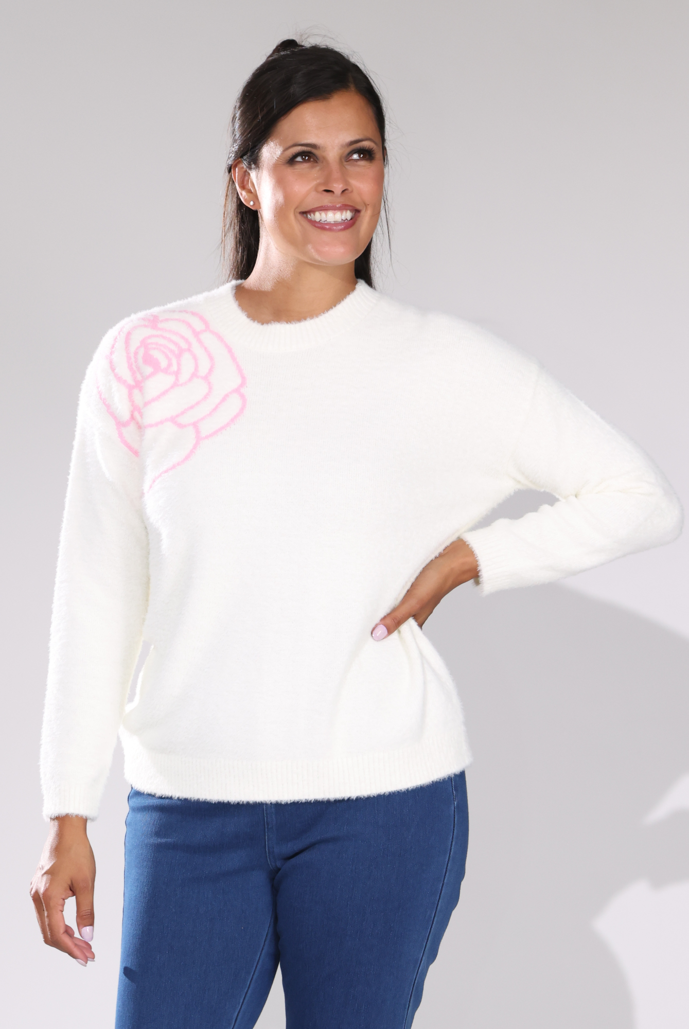 4662D1|PINK ON IVORY ROSE