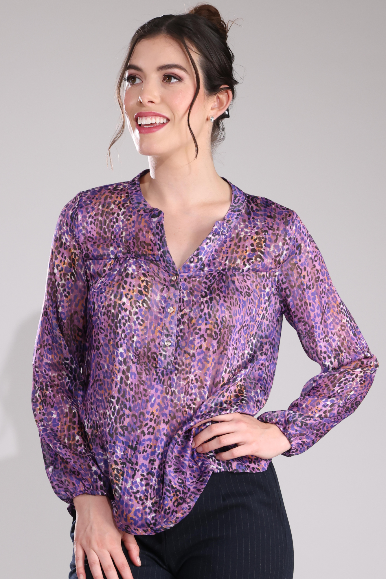 7122B1|MAUVE BLACK LEOPARD