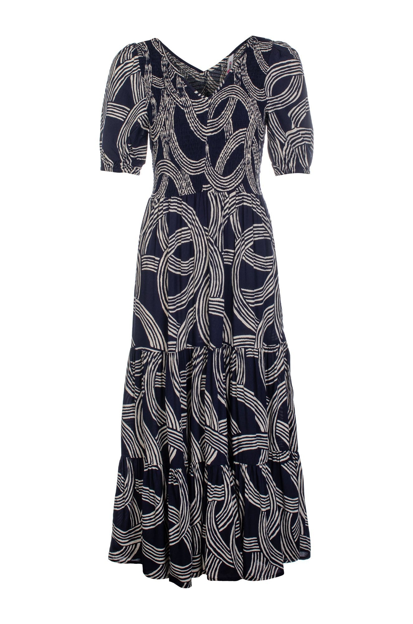 3354C1|NAVY IVORY CIRCLES