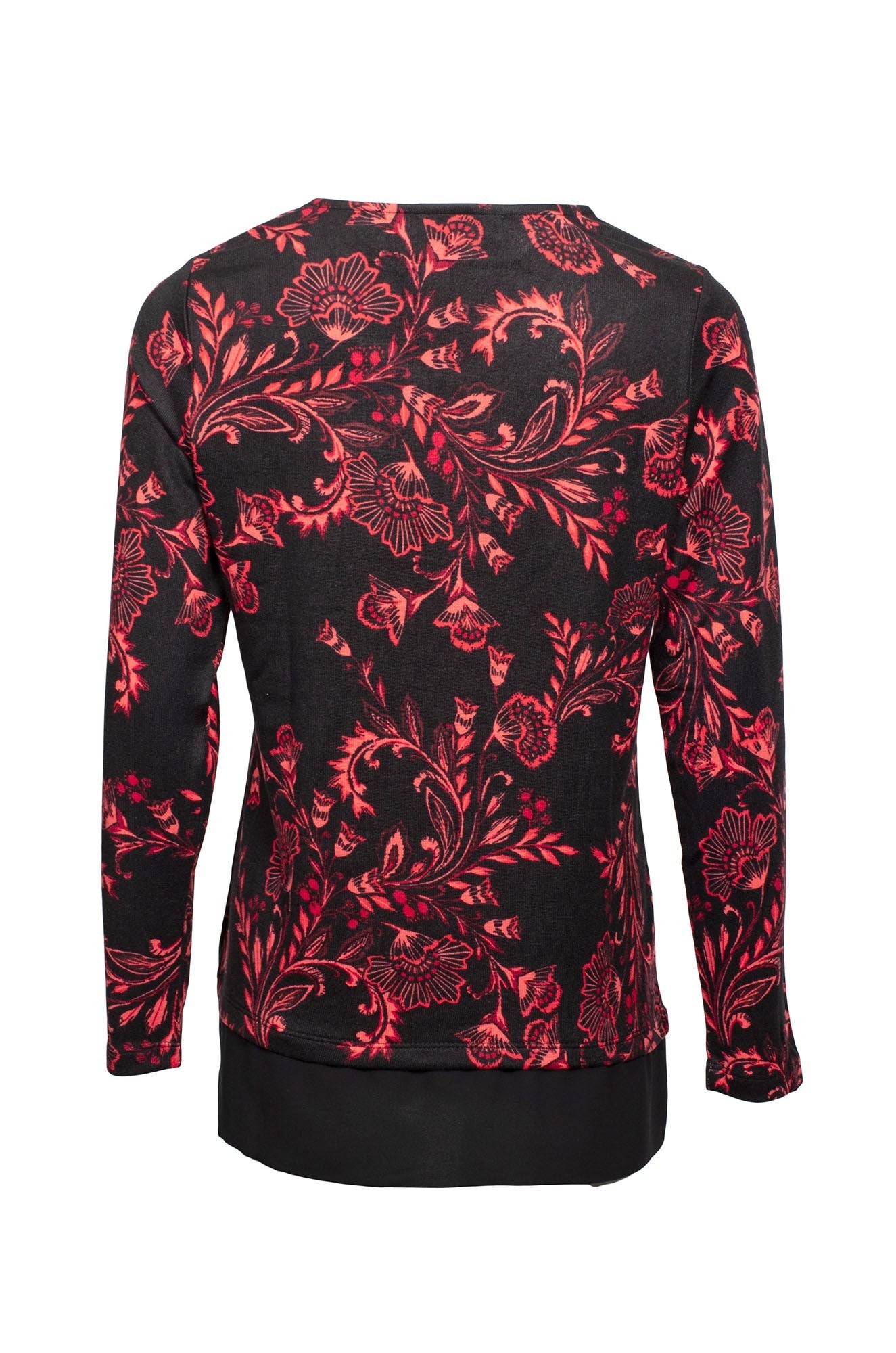 7911D1|RED BLACK FLOWER