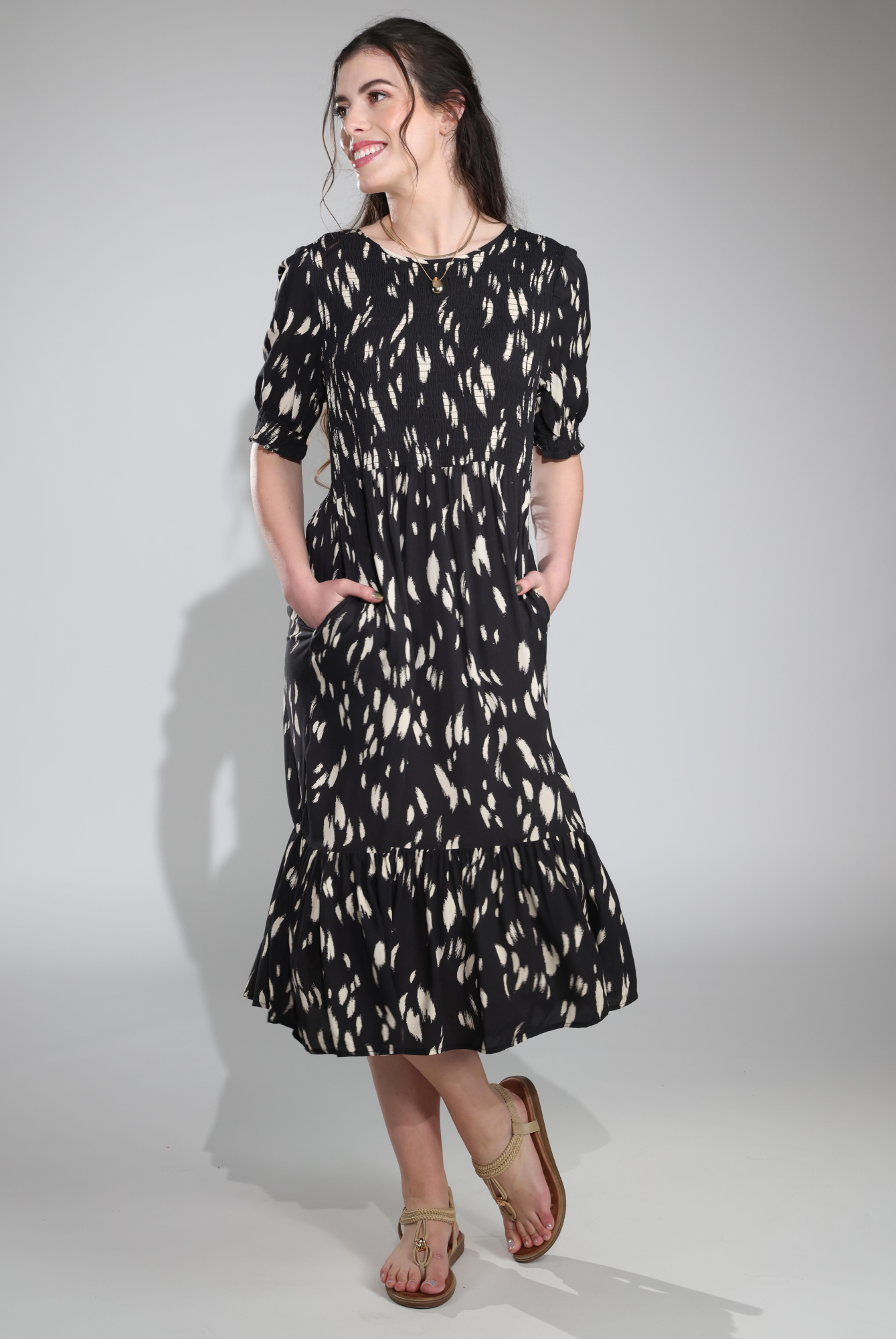 7337C1|BLK TAUPE BRUSHSTROKE