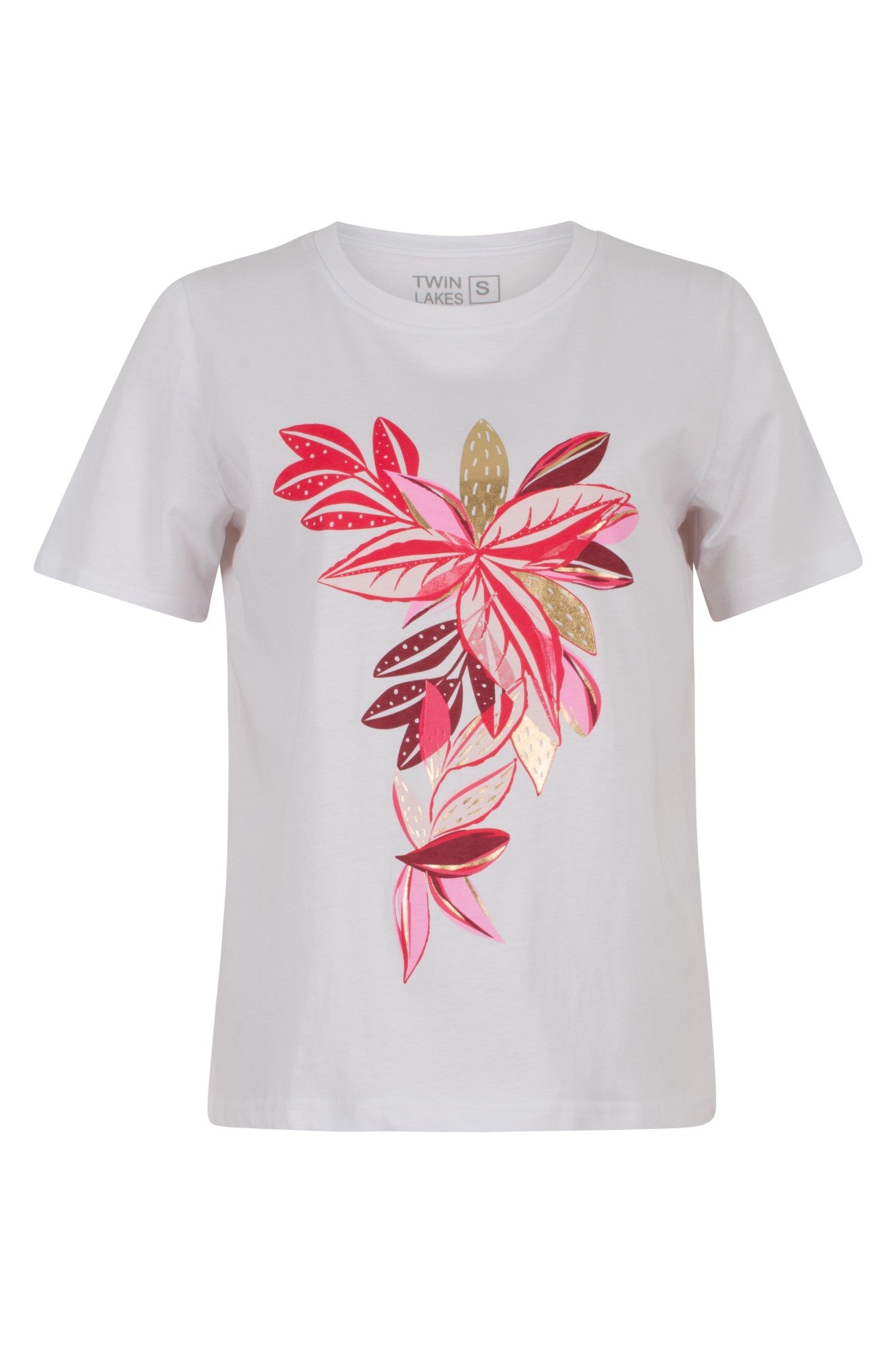 3417C1|RED PINK LEAF ON WHITE