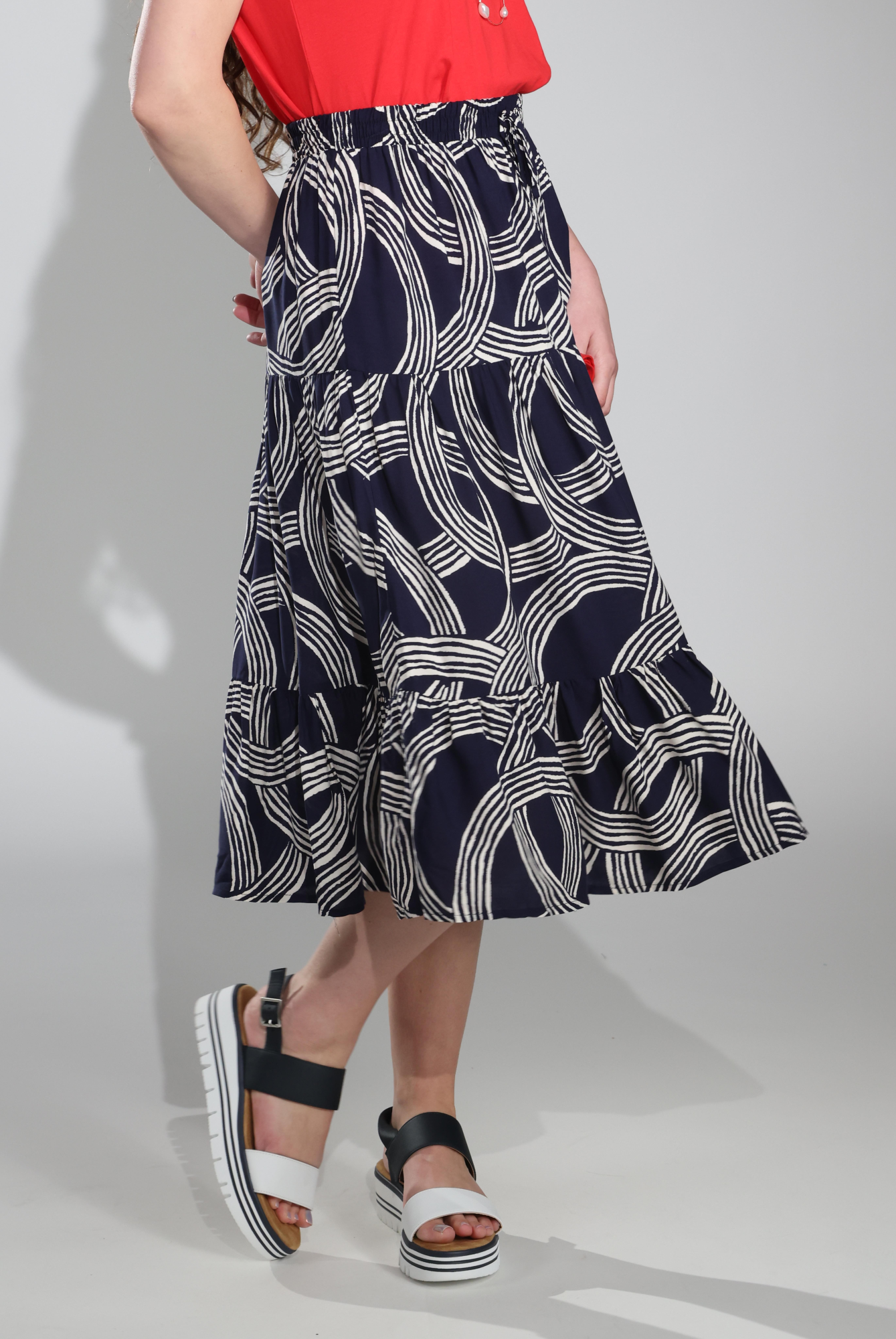 3367C1|NAVY IVORY CIRCLES