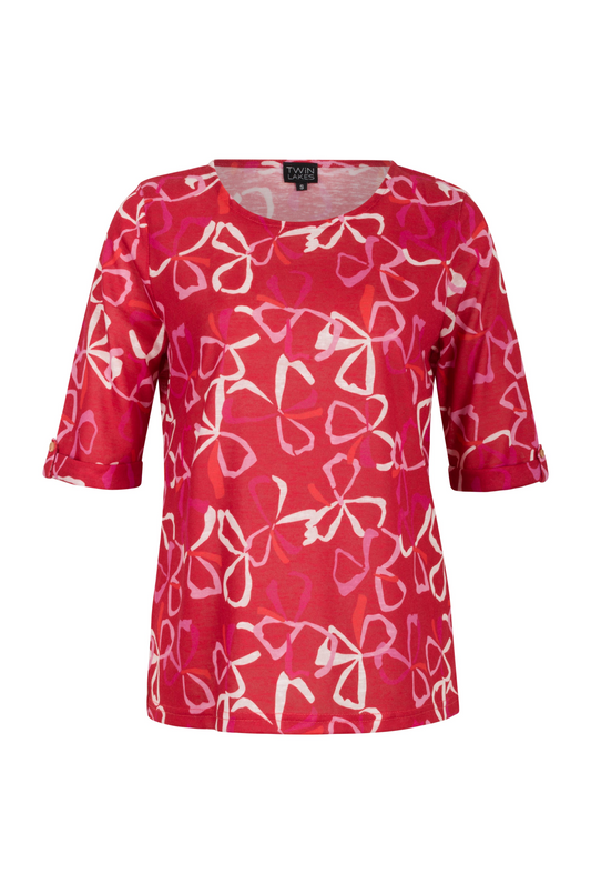 6802YY|RED PINK ABSTRACT
