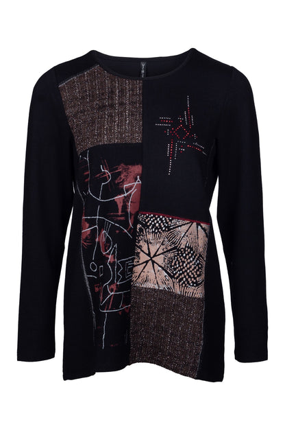 4405B1|BLACK RED PATCHWORK