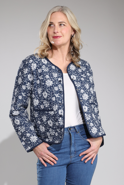 6545C1|NAVY INDIGO VINES