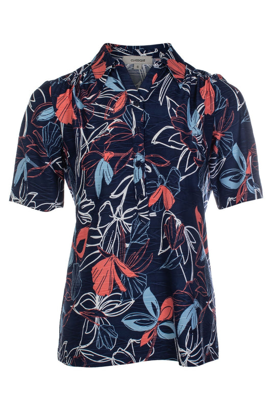 9122C1|NAVY CORAL PETALS