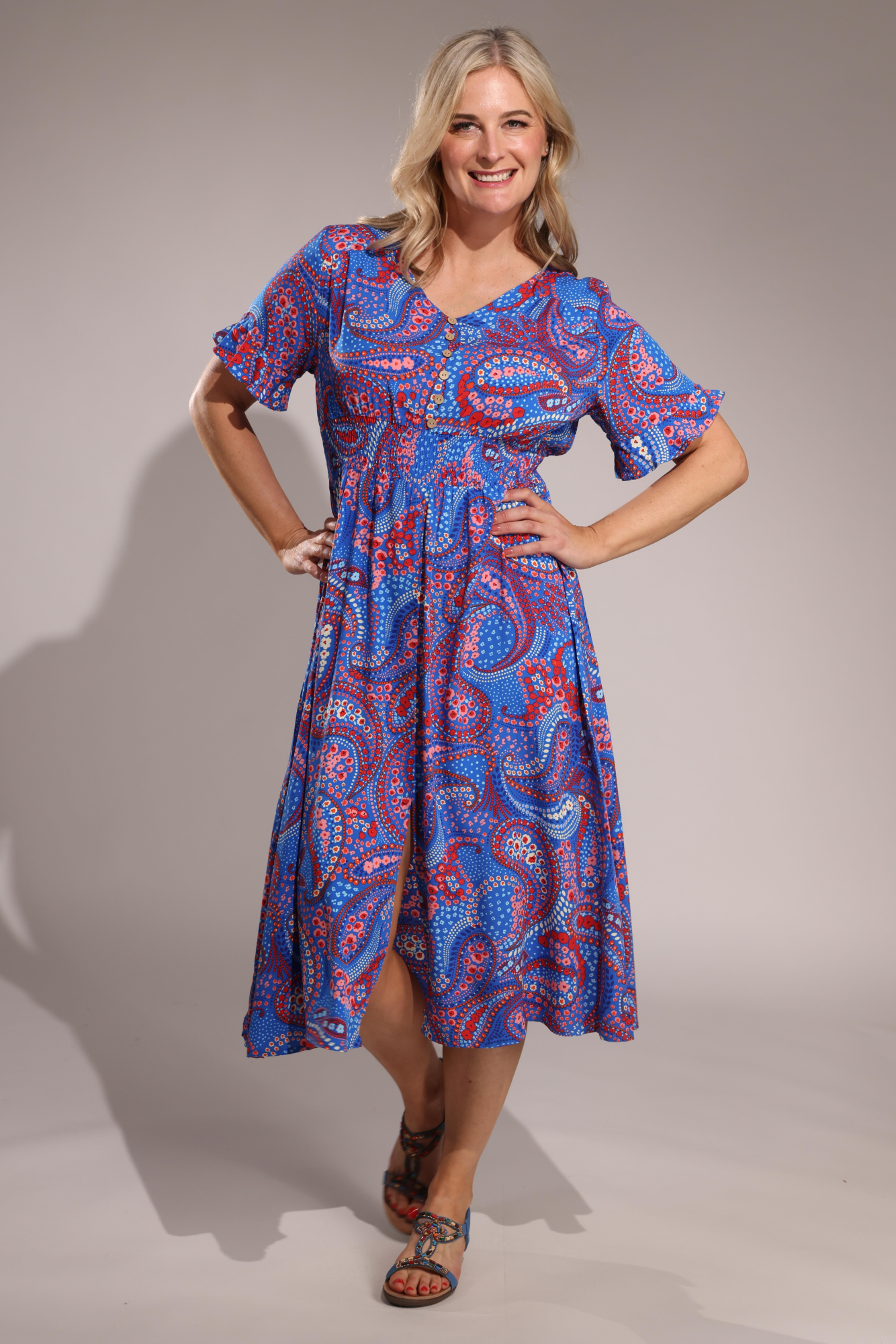 3359A1|COBALT RED PAISLEY