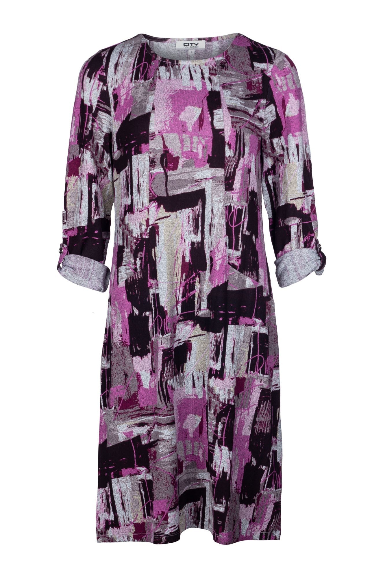 7914B1|PINK BLACK ABST GEO