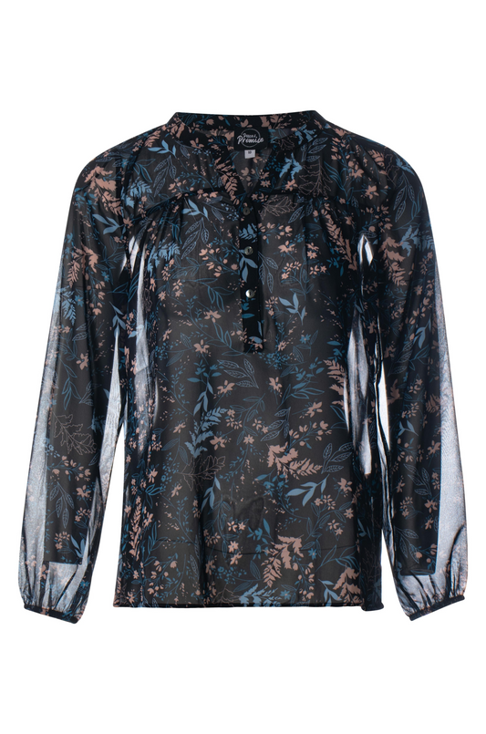 7122BR|NAVY SKY LEAVES