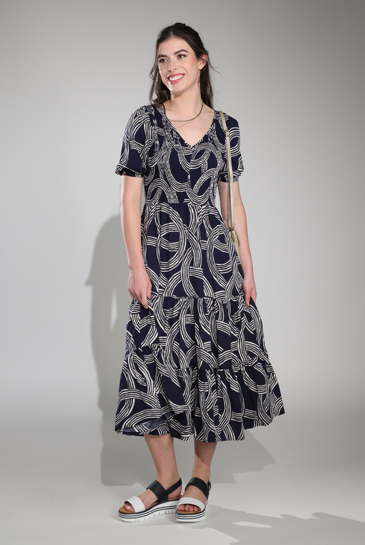 3354C1|NAVY IVORY CIRCLES