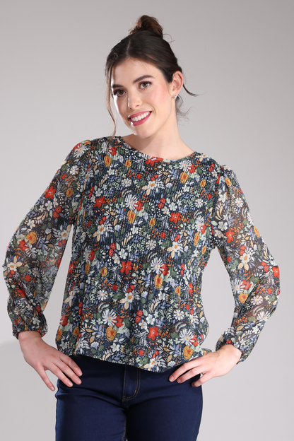 8573B1|BLUE GARDEN GOLD LUREX