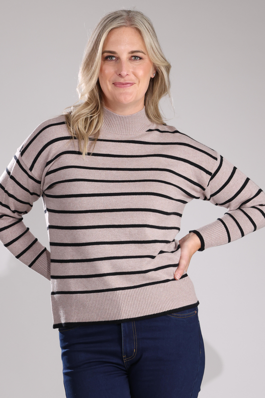 7326B1|OATMEAL MARLE/BLACK