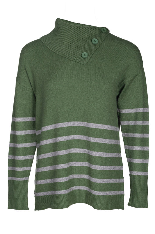 7325B1|BASIL/SILVER STRIPE