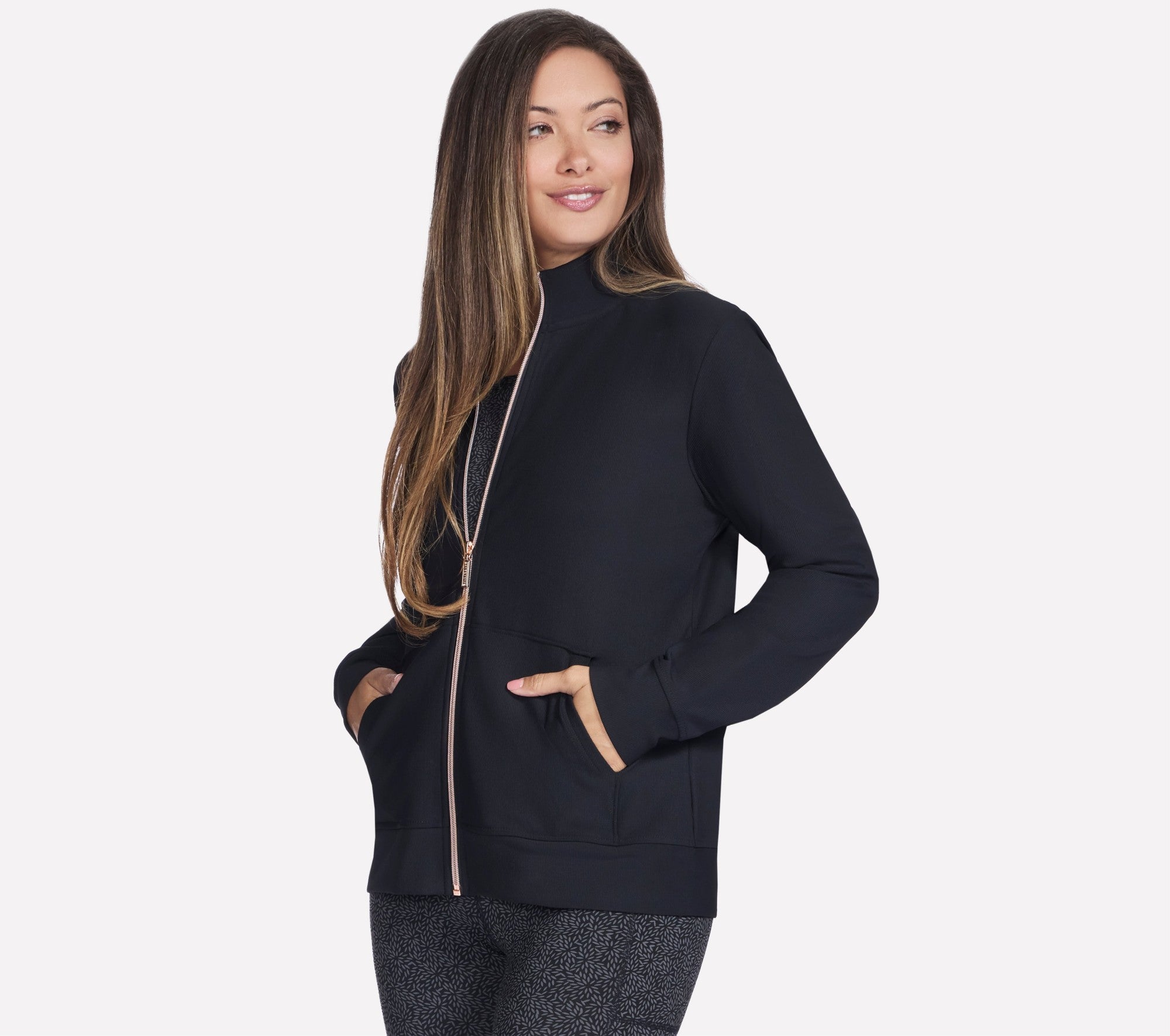 GOLUXE RIB FZ JACKET | Bold Black | 0809C1 – Ballentynes