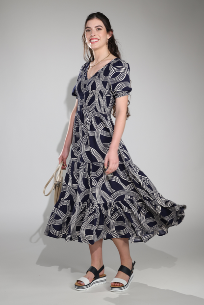 3354C1|NAVY IVORY CIRCLES