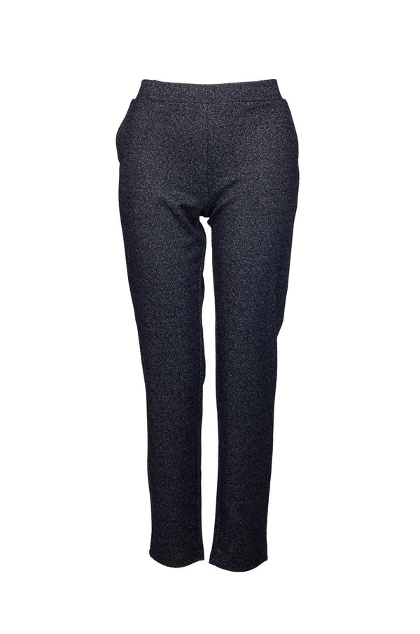 Short Jacquard Ponti Pants | Silver Charcoal Marle | 9303B1