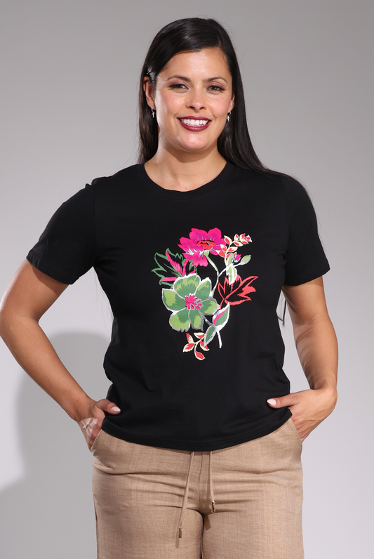 3410C1|COLOUR BOUQUET ON BLK
