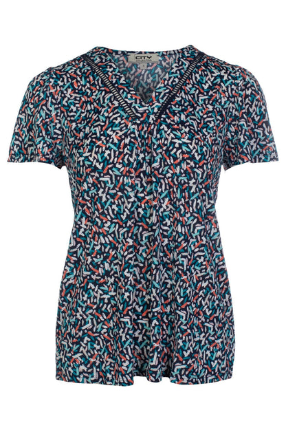 7405C1|NAVY CORAL DASH PUFF