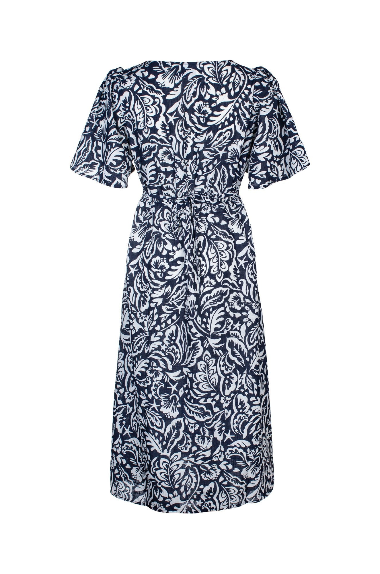 7375C1|NAVY IVORY LEAF