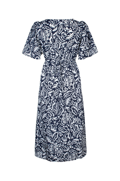 7375C1|NAVY IVORY LEAF