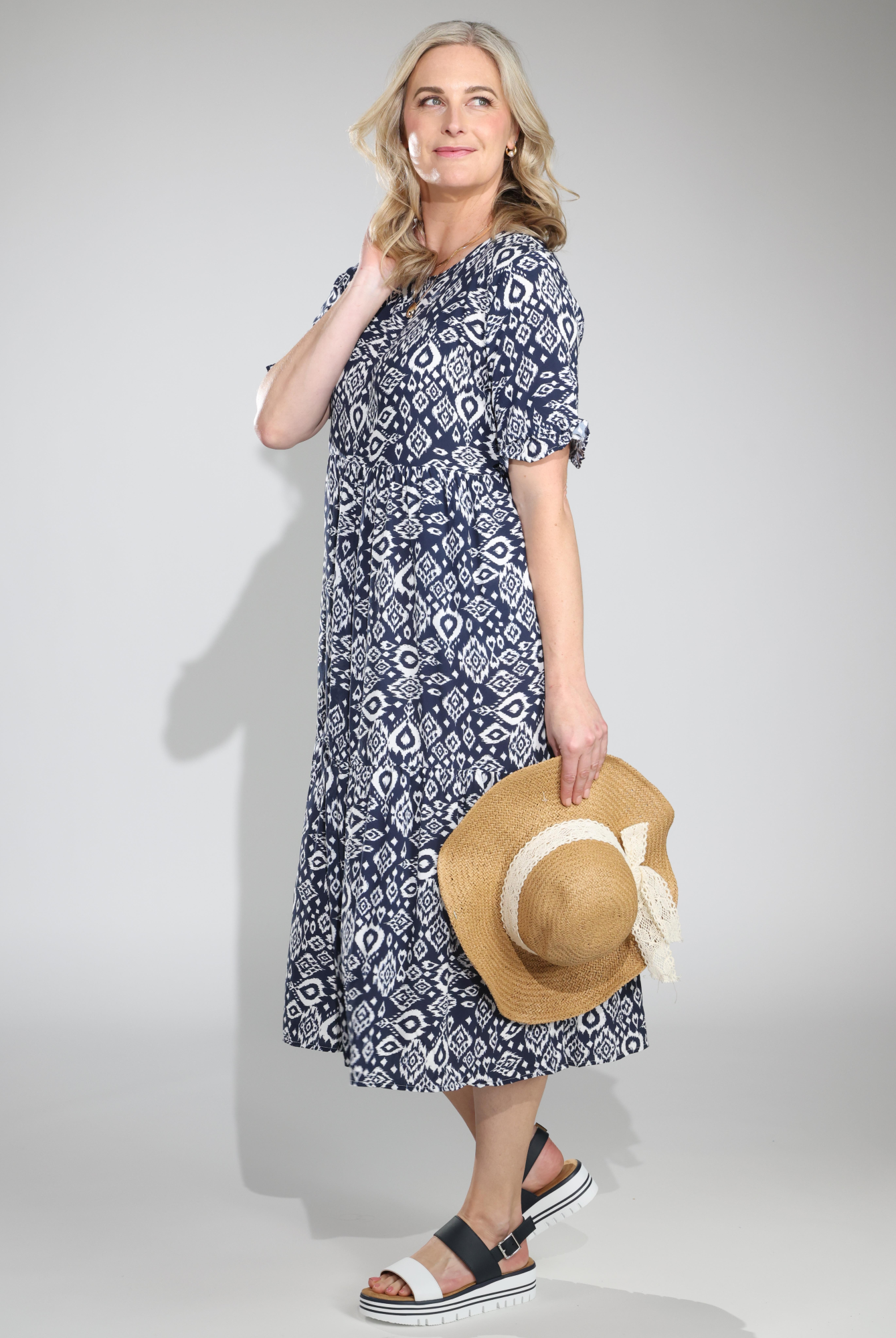 7338C1|NAVY WHITE AZTEC