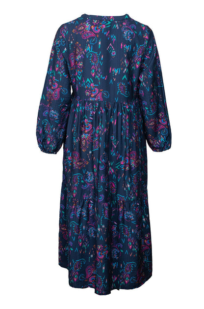 7666D1|NAVY CERISE PAISLEY