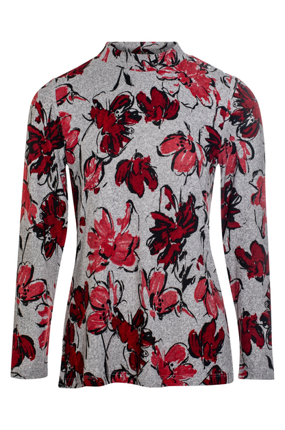 7902BR|RED BLACK FLOWER