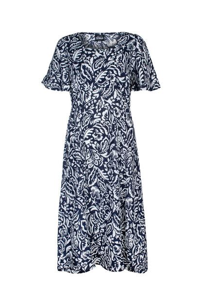 7375C1|NAVY IVORY LEAF