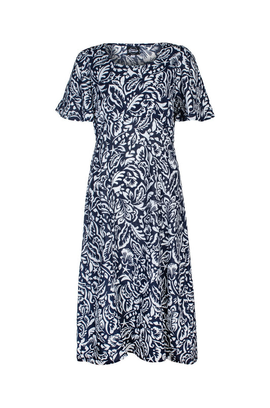 7375C1|NAVY IVORY LEAF