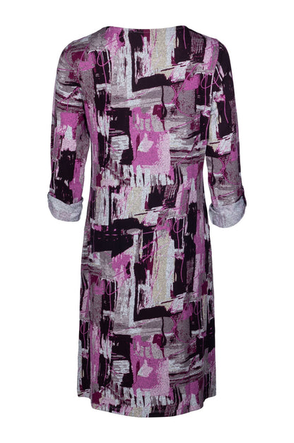 7914B1|PINK BLACK ABST GEO