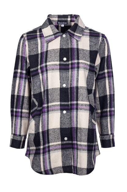 6033B1|BLACK PURPLE CHECK