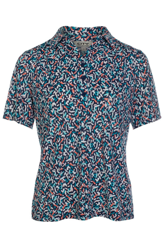 7401C1|NAVY CORAL DASH PUFF
