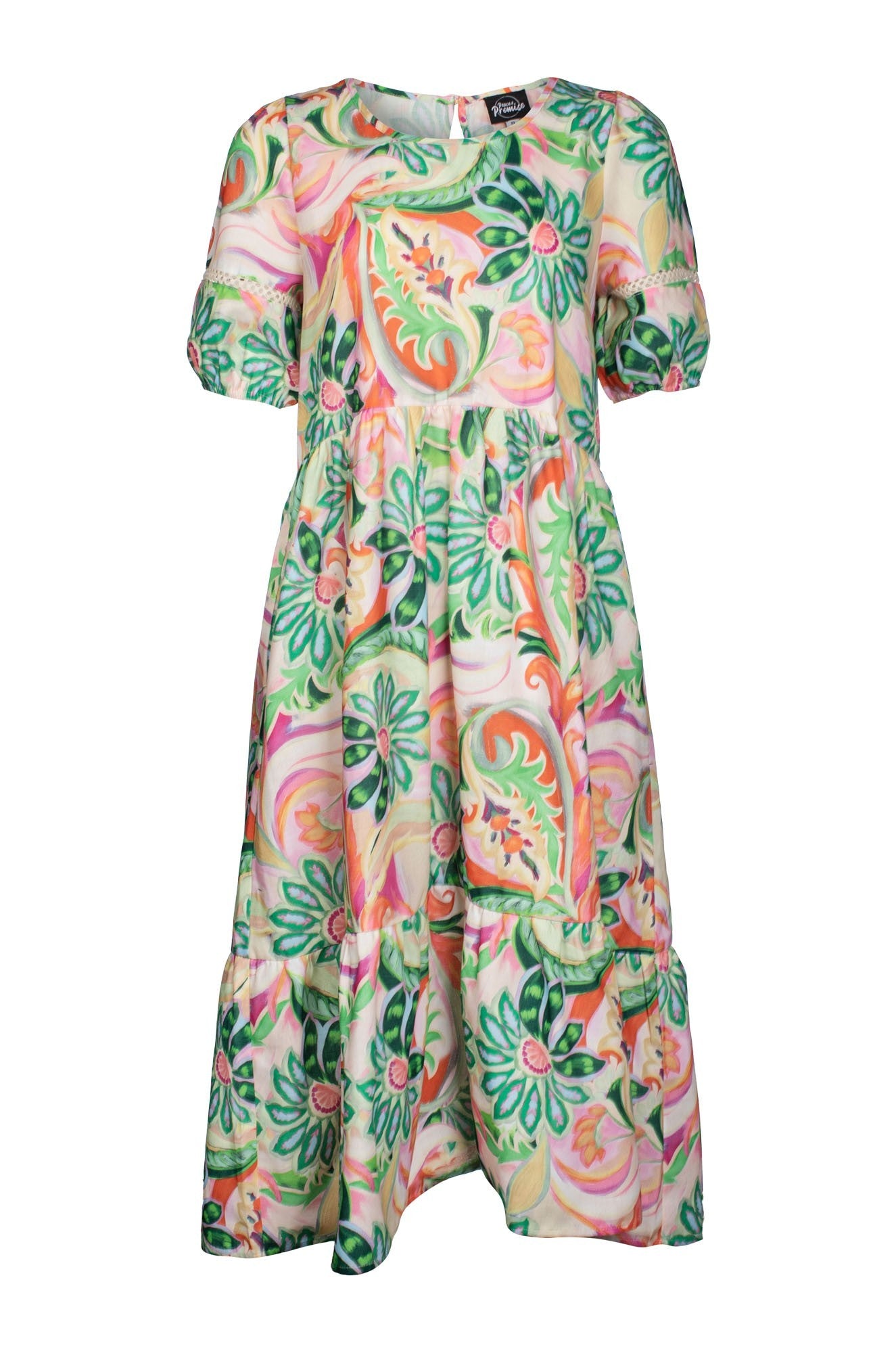 7383C1|GREEN PINK FLOWER