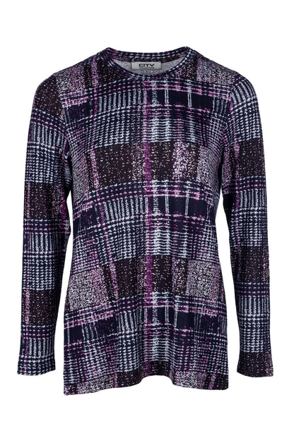 7912B1|NAVY PURPLE CHECK