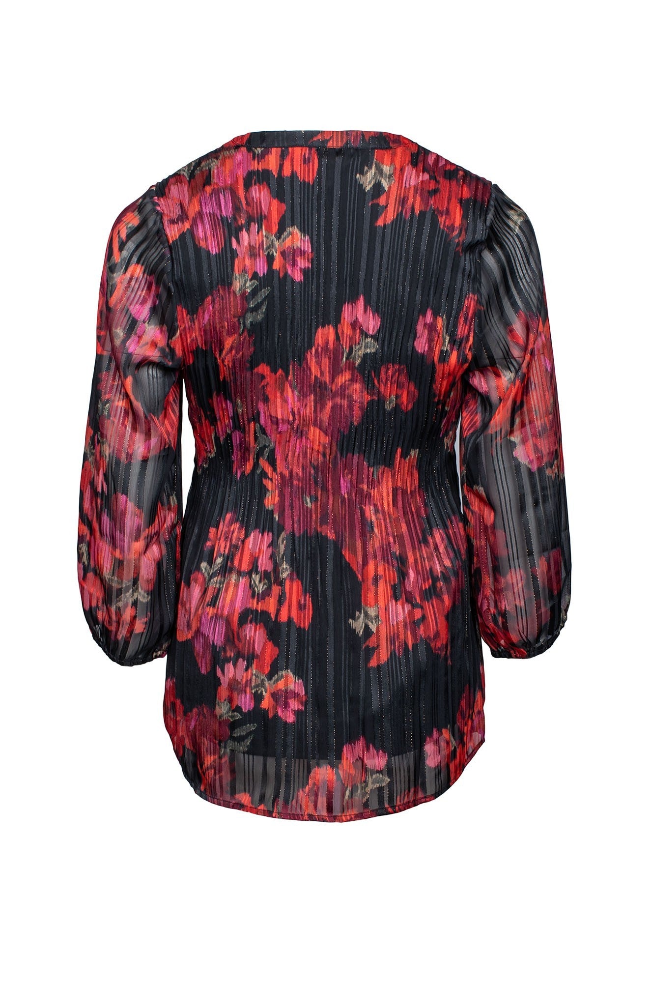 8573D1|RED BLACK FLORAL LUX