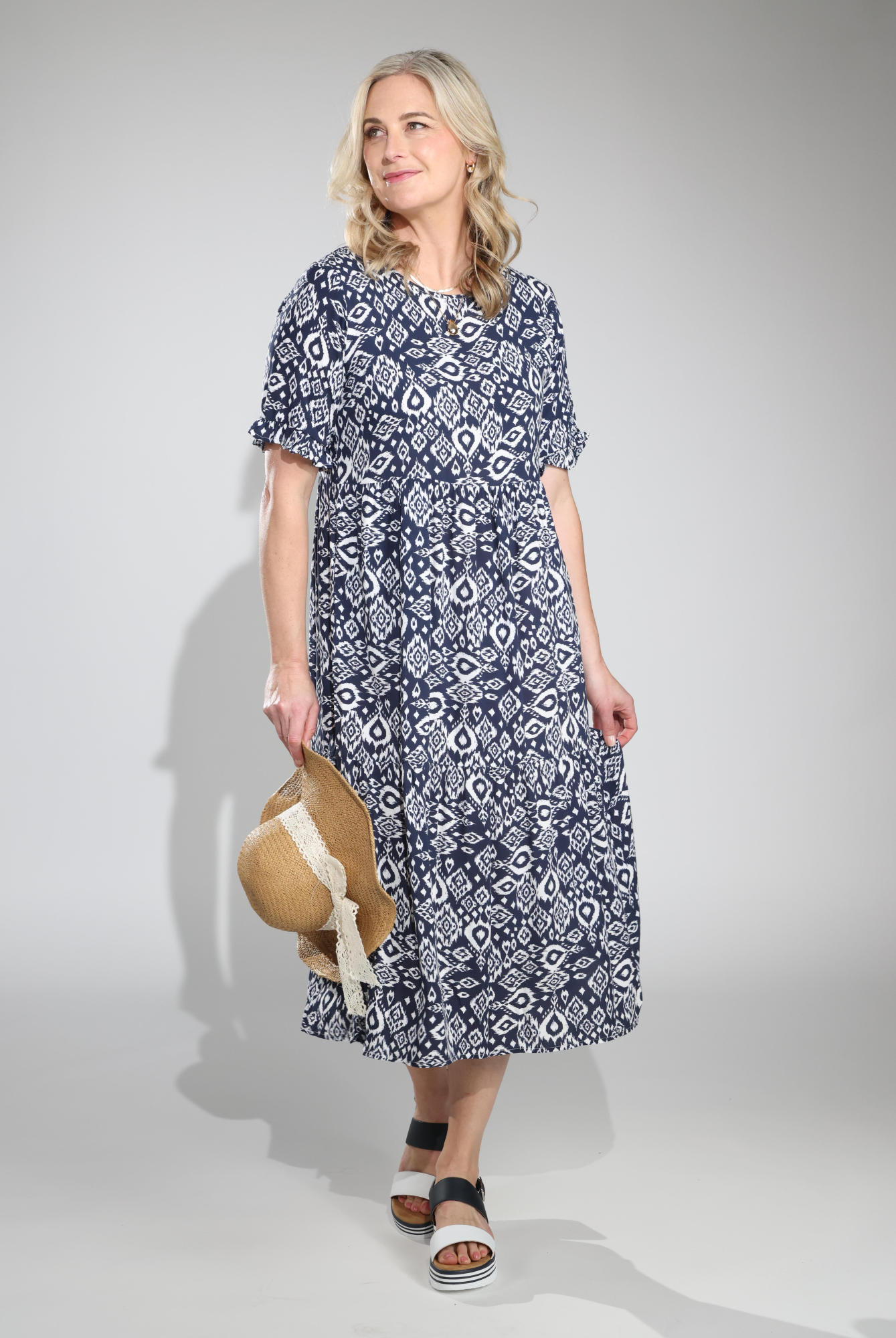 7338C1|NAVY WHITE AZTEC