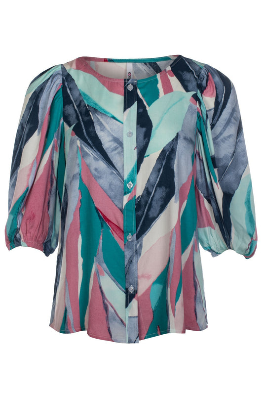 3324C1|PINK BLUE LEAVES