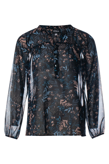7122BR|NAVY SKY LEAVES