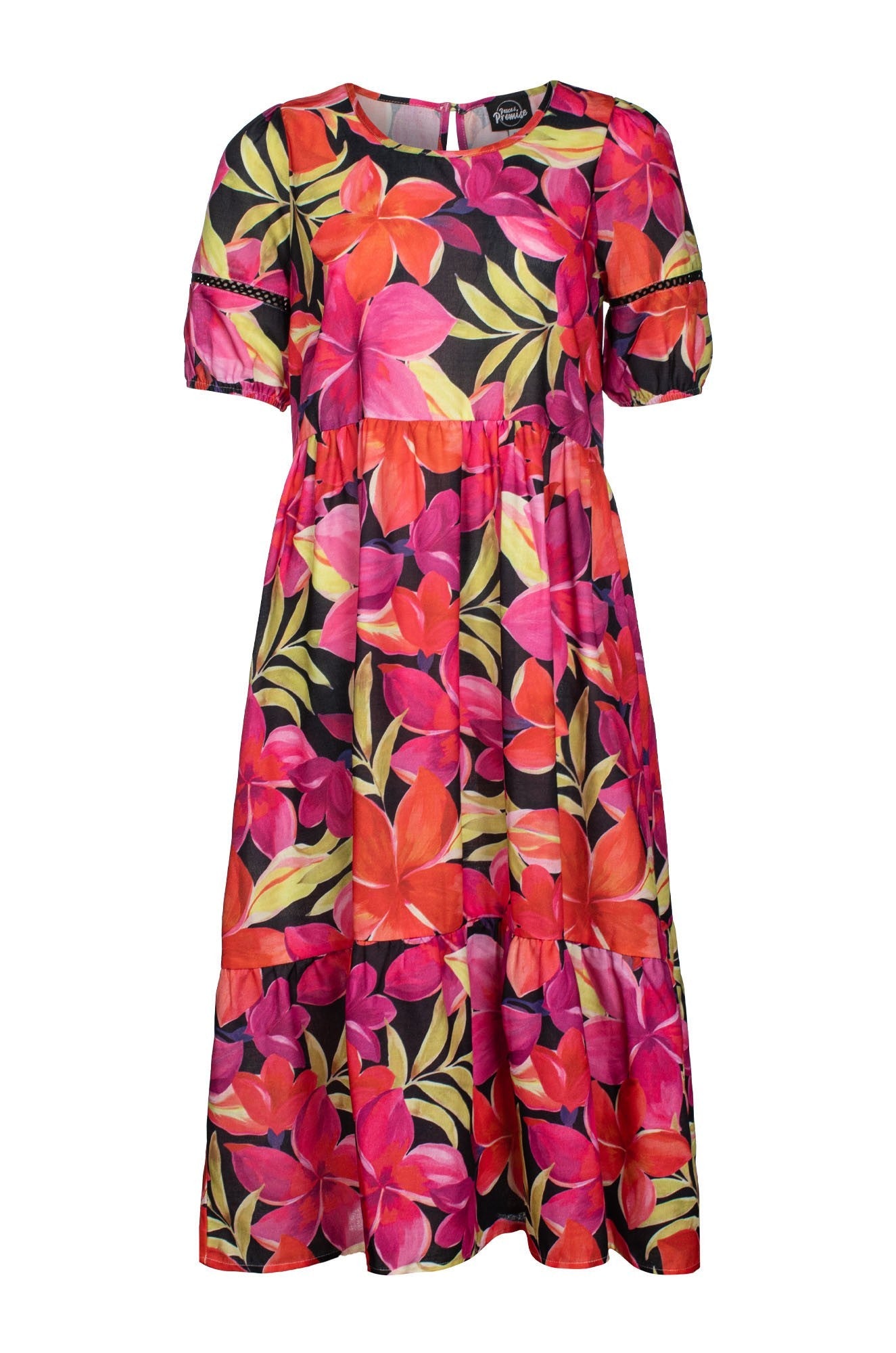 7383C1|CERISE BLACK HIBISCUS