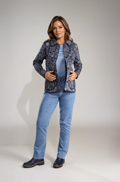 6442B1|NAVY TAUPE PAISLEY